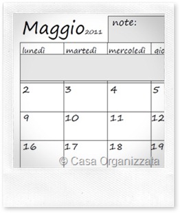 Calendario Planning Mensile Da Stampare Casa Organizzata