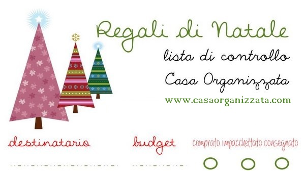 Regali Di Natale Gratis.Organizzazione Natalizia Lista Di Controllo Per Regali Casa Organizzata