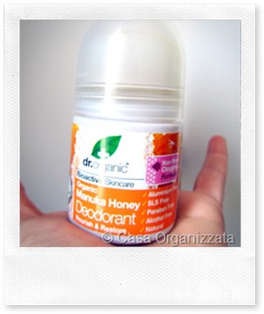Recensione buoni prodotti: deodorante naturale roll-on al miele di Manuka di Dr.Organic