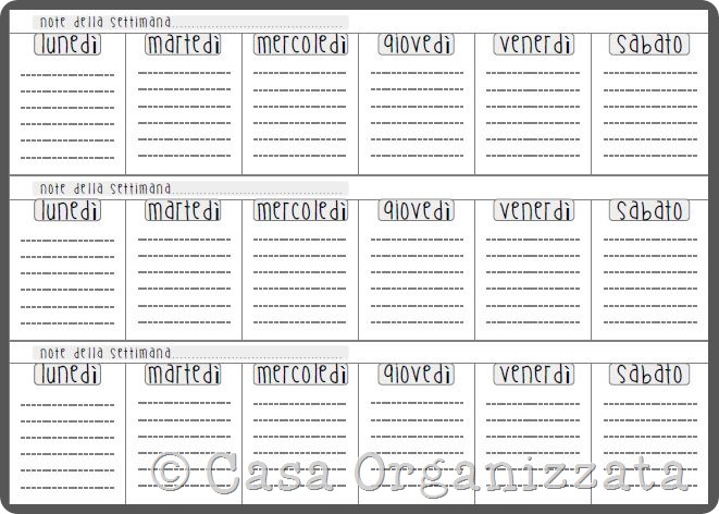 Organizziamo la settimana: il primo planning del 2014