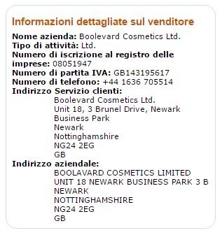 Amazon informazioni dettagliate sul venditore