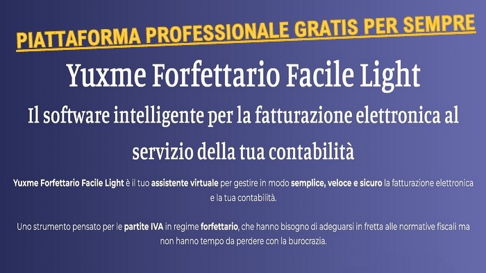 piattaforma professionale di fatturazione elettronica per forfettari - gratis per sempre