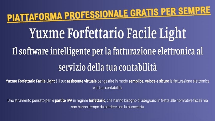 piattaforma professionale di fatturazione elettronica per forfettari - gratis per sempre